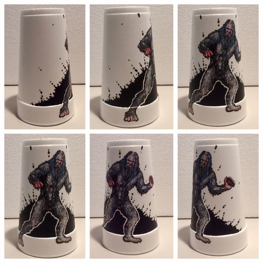 I Create Disposable Art On Styrofoam Cups