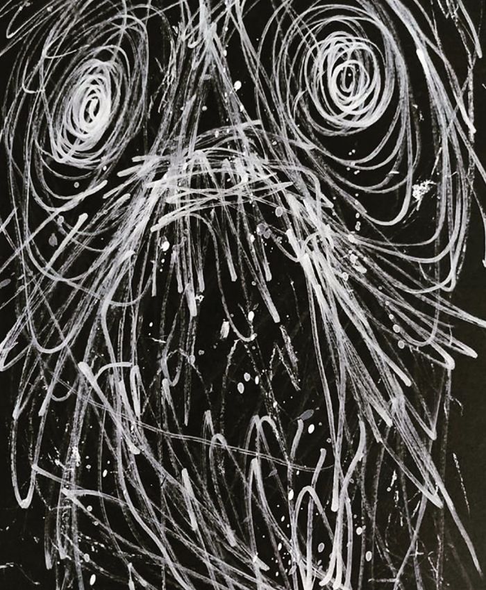 My Schizophrenic Friend Makes Really Intense Paintings Of His Inner Demons My Schizophrenic Friend Makes Really Intense Paintings Of His Inner Demons