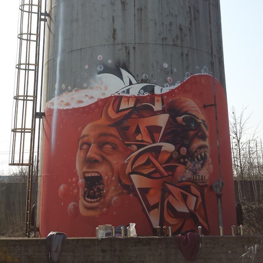 This Street Performer Beautifies The Walls And Empty Spaces Of His City With His Stunning 3D Art.