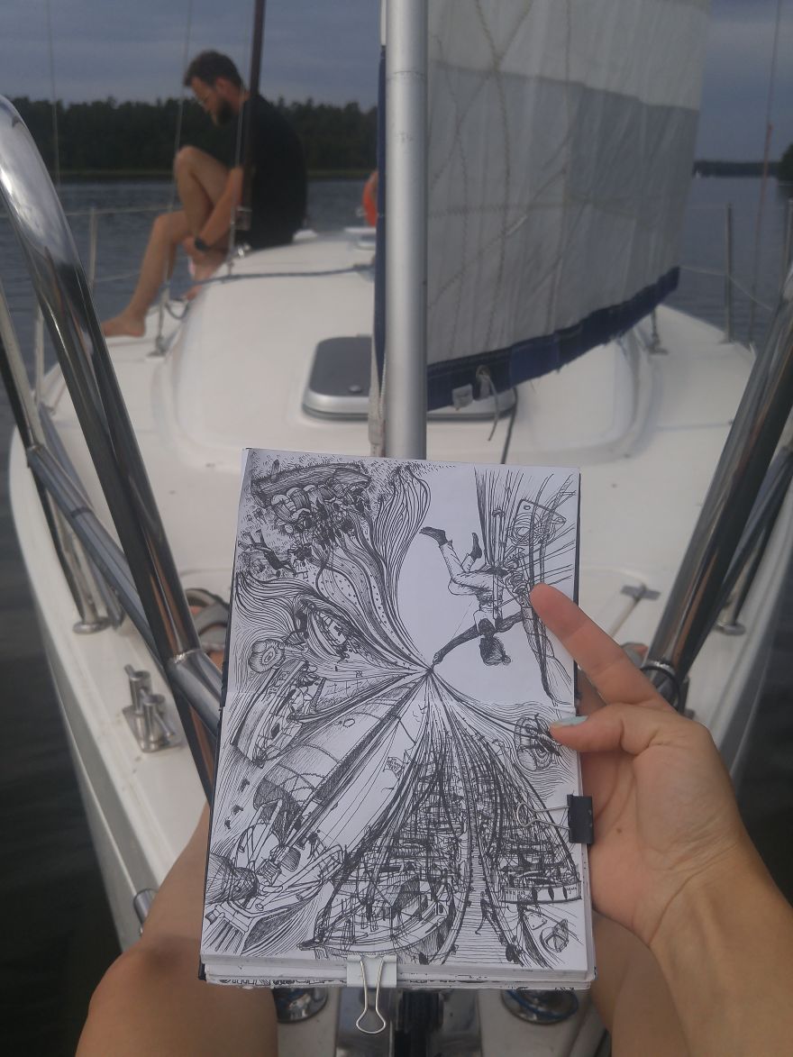 Sailing On The Masurian Lakes In The North Of Poland Was An Incredible Experience Which I Chose To Represent Through A Mixed Composition Of Events