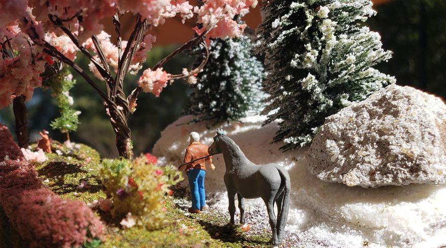 I Created A Ho Scale Scene With Spring And Winter
