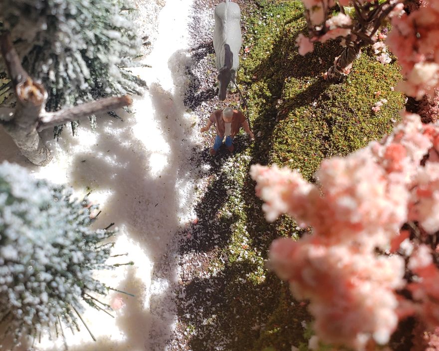 I Created A Ho Scale Scene With Spring And Winter