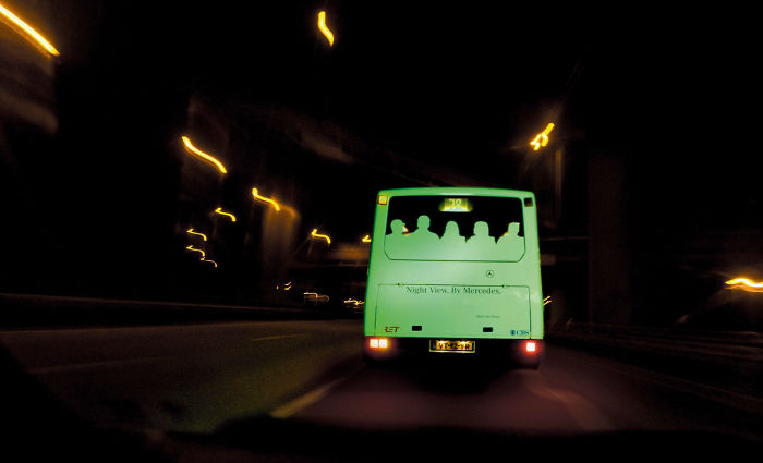 Mercedes: Glow In The Dark Bus