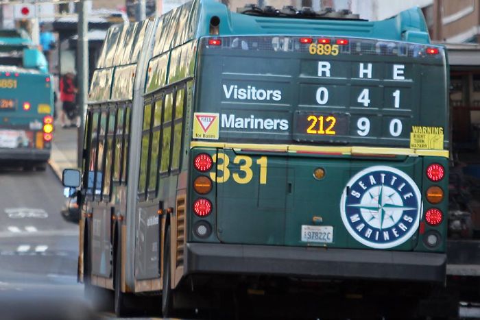 Seattle Mariners Bus Back Scoreboard