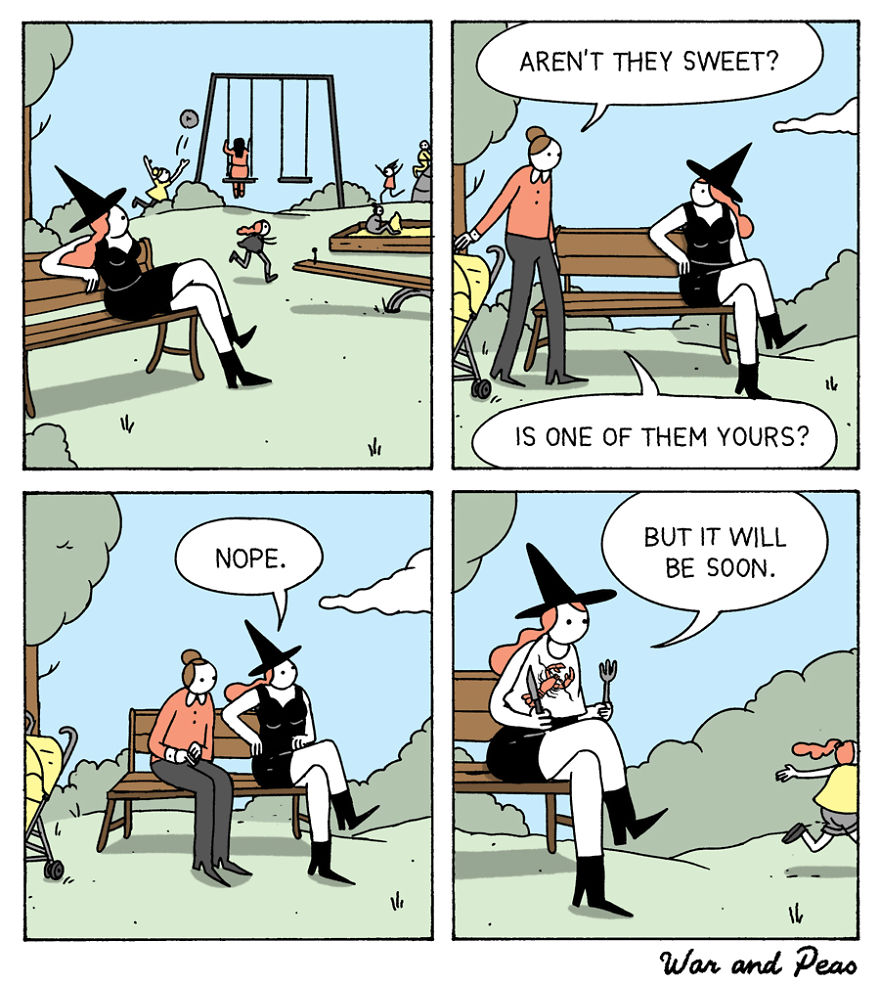 Hilarious, Dark And Relatable Comic Strips By War And Peas