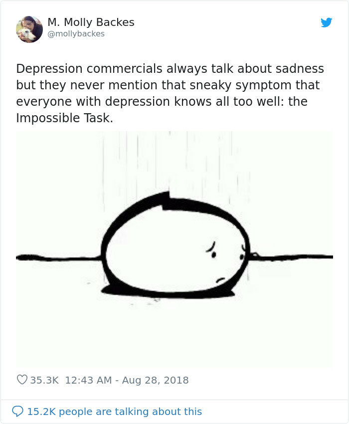 Woman Explains A Lesser Known Symptom Of Depression And People Are Thanking Her Woman Explains A Lesser Known Symptom Of Depression And People Are Thanking Her