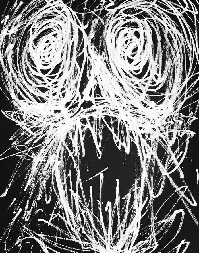 My Schizophrenic Friend Makes Really Intense Paintings Of His Inner Demons