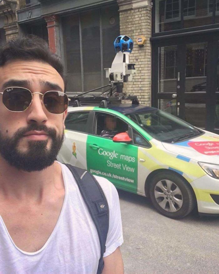 Had To Take A Selfie And Blur The Driver's Face Out As Payback For All The Faces Google Blurred Throughout The Years