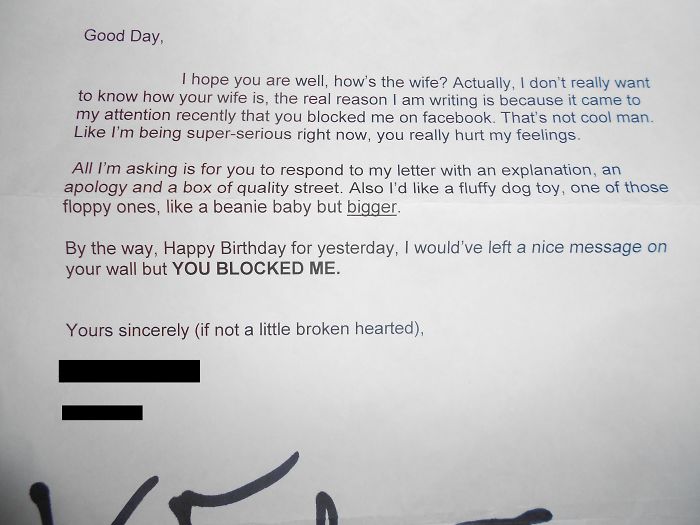 Got This In The Post From An Ex