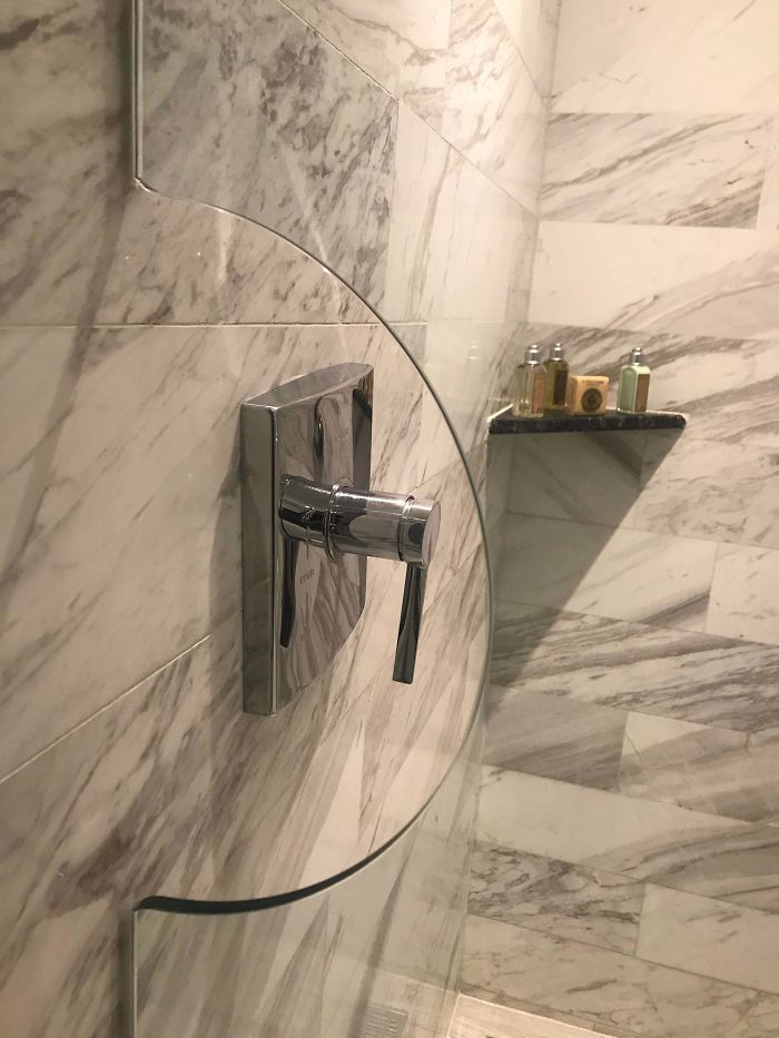 The Shower In My Hotel Has A Little Cutout So You Can Turn It On Before Getting In