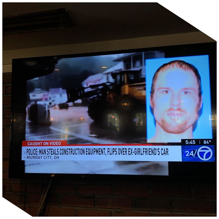 Man Steals Construction Equipment, Flips Over Ex-Girlfriend’s Car