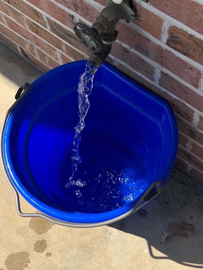 My Bucket Has A Flat Side To Put Against Walls