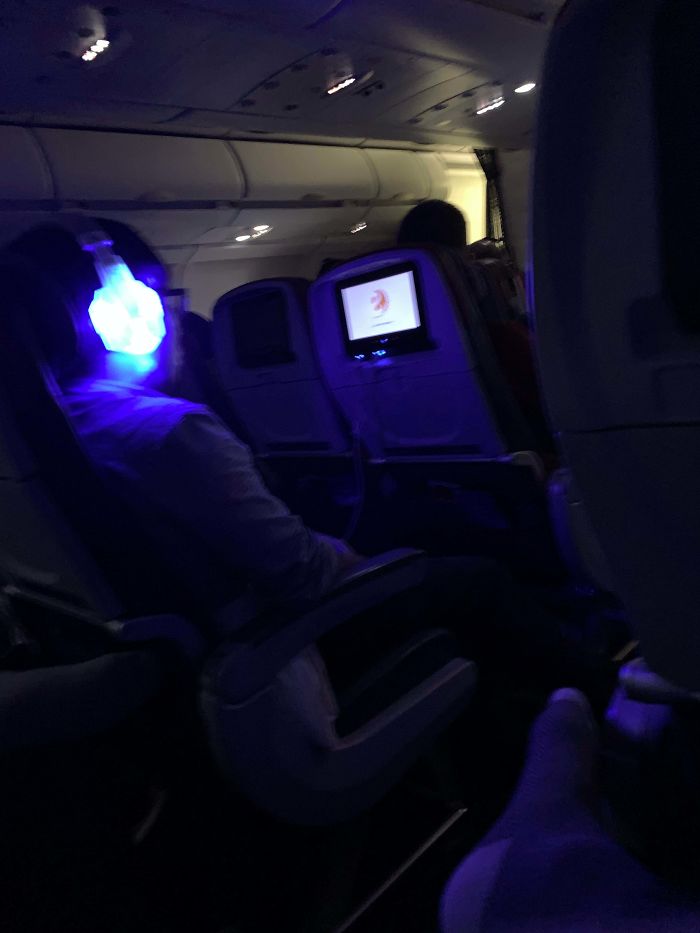 This Guy On My 9 Hour Flight Just Plugged These Bad Boys In Once They Turned Off The Lights (11:30 Pm)
