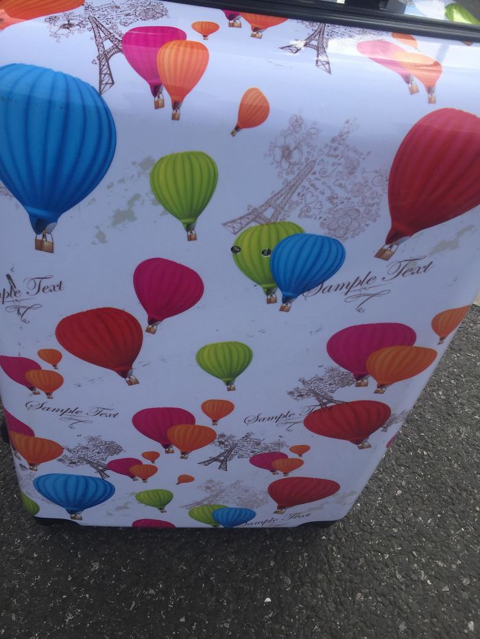 Had This Suitcase For 2 Years And I Only Just Noticed It Says Sample Texts