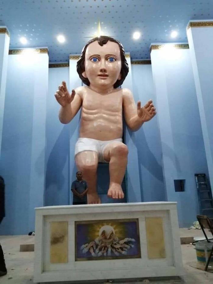 This Baby Jesus Looks Like It Came From Attack On Titan