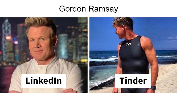 Celebrities Are Making Fun Of How Differently We Present Ourselves On Social Media Platforms With New Viral Challenge (30 Pics)