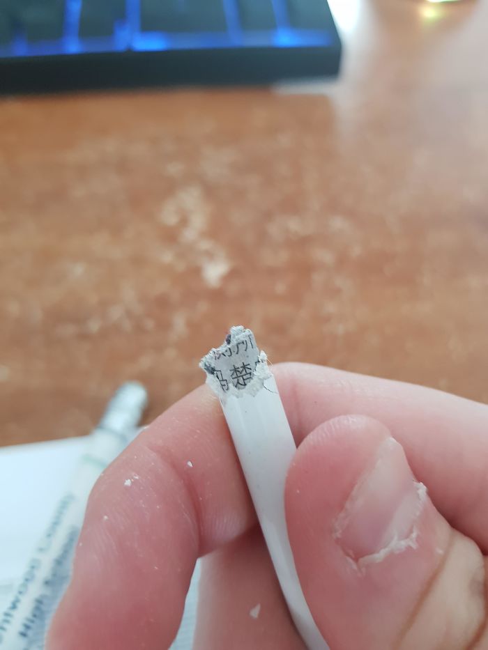My Pencil Broke And Revealed Chinese (I Think) Writing Inside