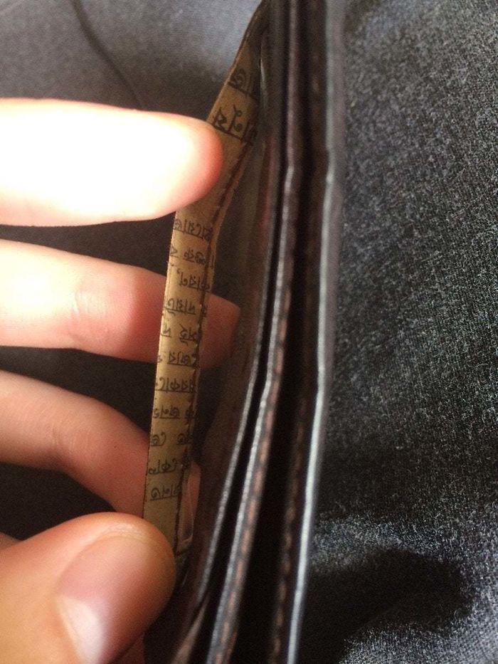 My Wallet Has Arabic-Looking Writing Hidden In The Leather