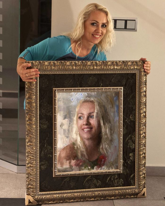 Polish Painter Puts Model And Painting Of Himself Side By Side And The Result Is Impressive