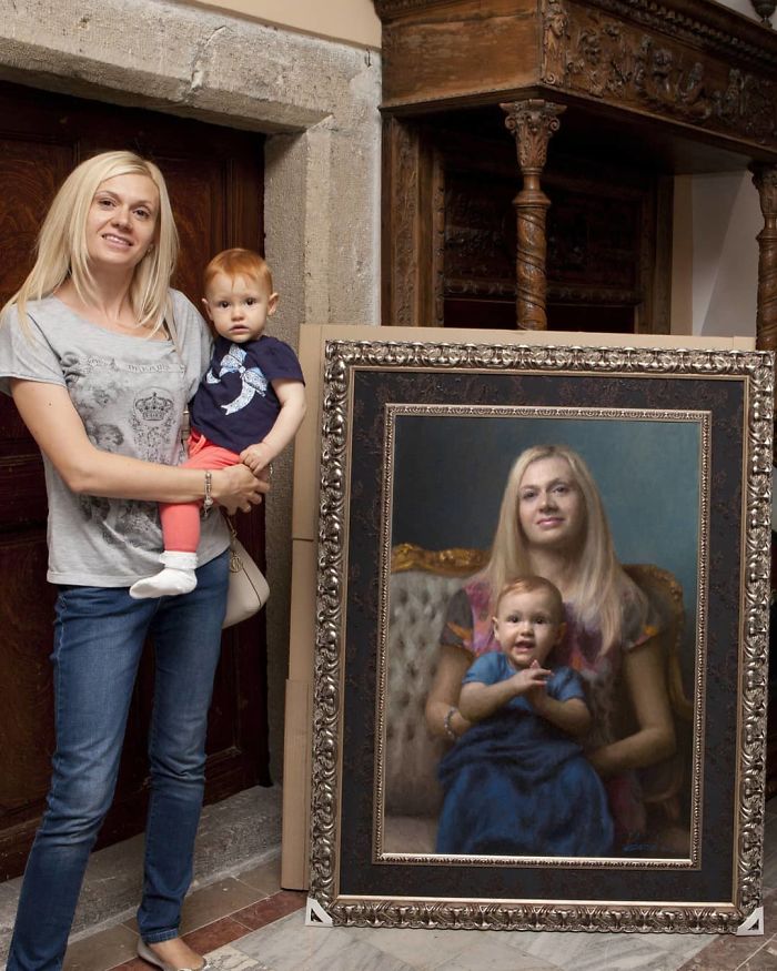 Polish Painter Puts Model And Painting Of Himself Side By Side And The Result Is Impressive