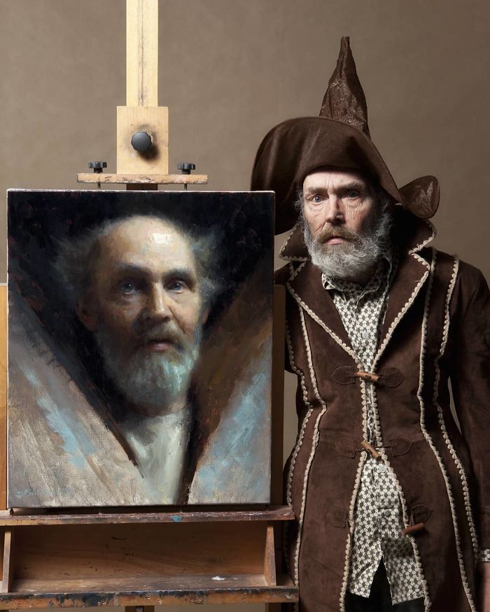 Polish Painter Puts Model And Painting Of Himself Side By Side And The Result Is Impressive
