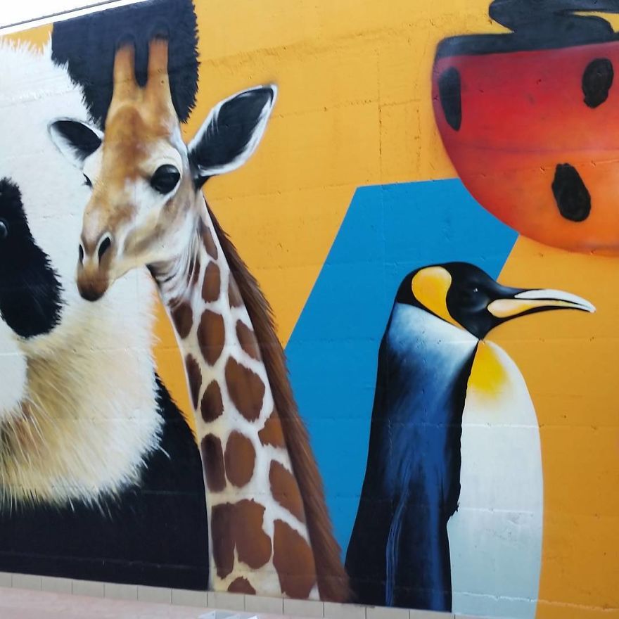 This Street Performer Beautifies The Walls And Empty Spaces Of His City With His Stunning 3D Art.