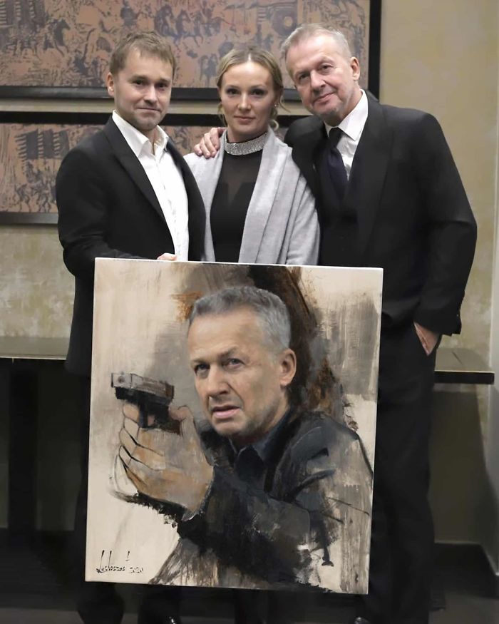 Polish Painter Puts Model And Painting Of Himself Side By Side And The Result Is Impressive