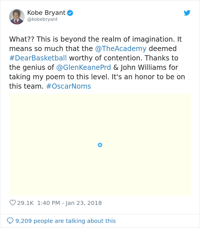 Fans All Over The World Are Sharing Kobe Bryant's Moving Oscar-Winning Animation 'Dear Basketball'