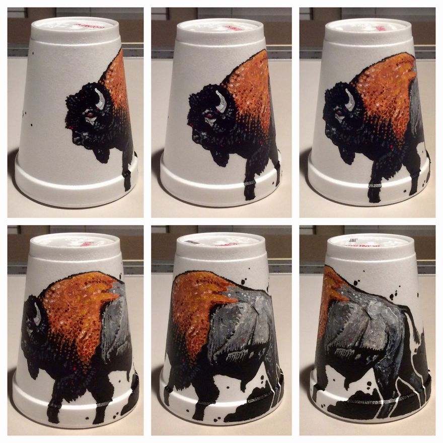 I Create Disposable Art On Styrofoam Cups