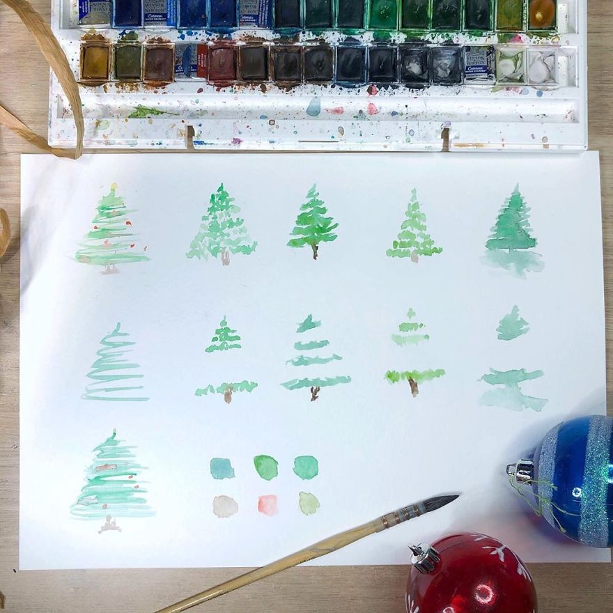 Oh Christmas Tree 🎄 🎵 Some Simple Little Festive Trees For You, With A Basic Step By Step. Which Is Your Favourite?⠀
.⠀
.⠀
.⠀
⠀
#instawatercolor⠀
#artguide⠀
#timetoart⠀
#watercolourpaintings⠀
#watercolorartwork⠀
#dailypaint⠀
#watercolorsketchbook⠀
#watercolorplanet⠀
#brightart⠀
#paintdaily⠀
#everydaywatercolor⠀
#aquarelles⠀
#watercolor_planet⠀
#watercolourpaper⠀
#watercolorpractice⠀
#watercolor_inlove⠀
#watercolorartist⠀
#watercolordaily⠀
#watercolorpaintings⠀
#illustration_art⠀
#illustrationofinstagram⠀
#artistsharing⠀
#colour_collective⠀
#livewithart #christmasart #stepbystepdrawing #arttutorial #arttutorials