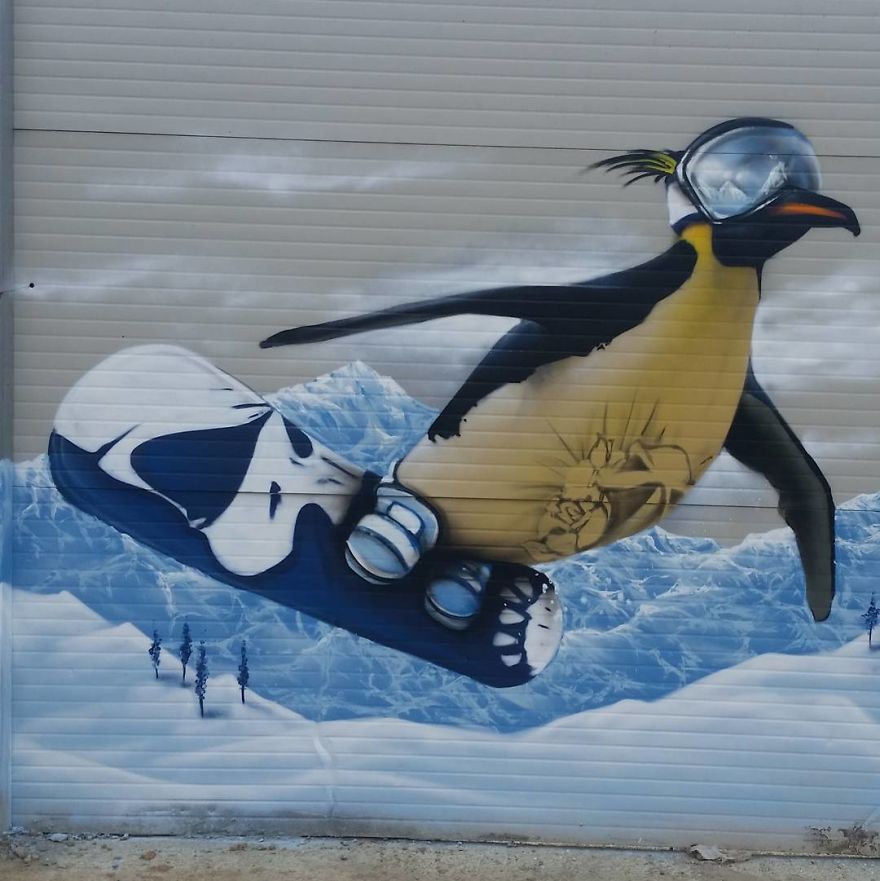 This Street Performer Beautifies The Walls And Empty Spaces Of His City With His Stunning 3D Art.