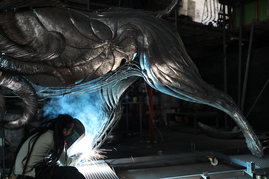 2 Years And 20,000 Welded Steel Pieces Later, I've Completed My Project Which Symbolizes The Threat Of Climate Change 2 Years And 20,000 Welded Steel Pieces Later, I've Completed My Project Which Symbolizes The Threat Of Climate Change