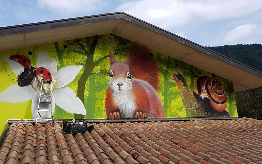 This Street Performer Beautifies The Walls And Empty Spaces Of His City With His Stunning 3D Art.