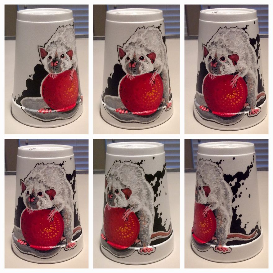 I Create Disposable Art On Styrofoam Cups