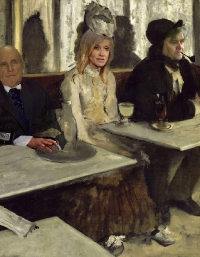 Dega's "The Absinthe Drinker" Updated With Some Familiar Faces