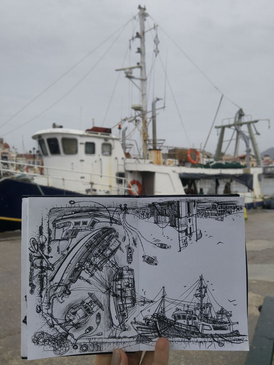 Aegina's Port In Greece Let Me Play With Its Boats & Create A Mix Of Elements Which Make This Port So Unique