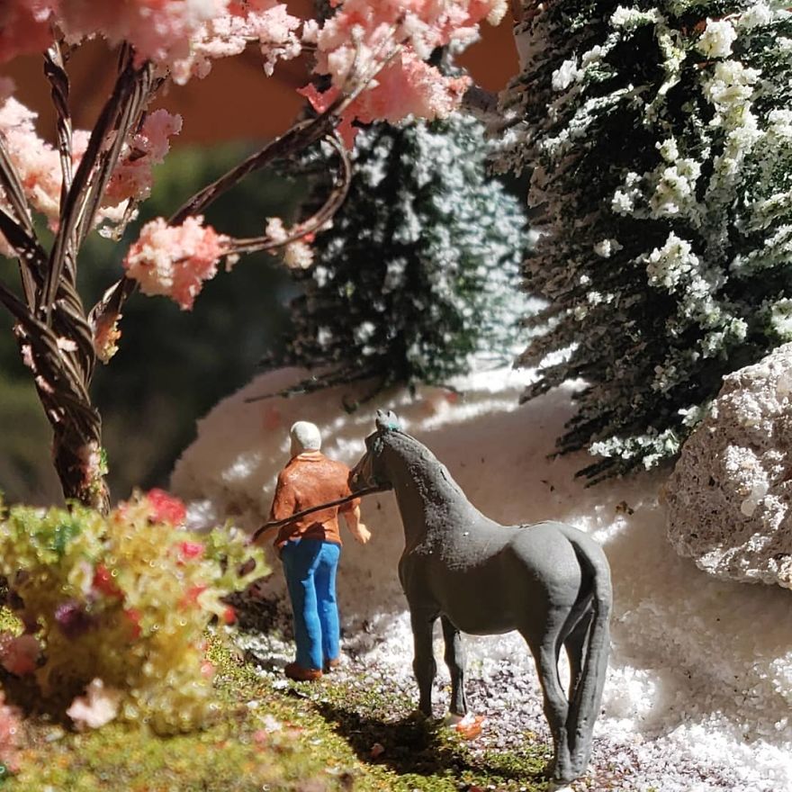 I Created A Ho Scale Scene With Spring And Winter