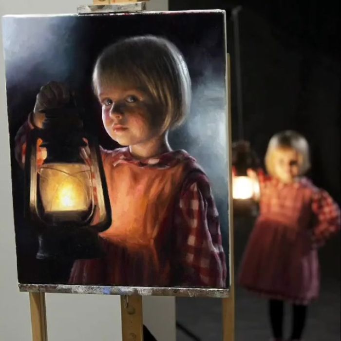 Polish Painter Puts Model And Painting Of Himself Side By Side And The Result Is Impressive