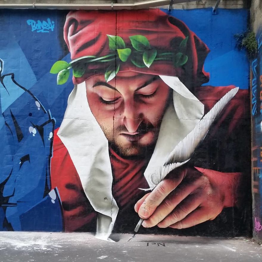 This Street Performer Beautifies The Walls And Empty Spaces Of His City With His Stunning 3D Art.