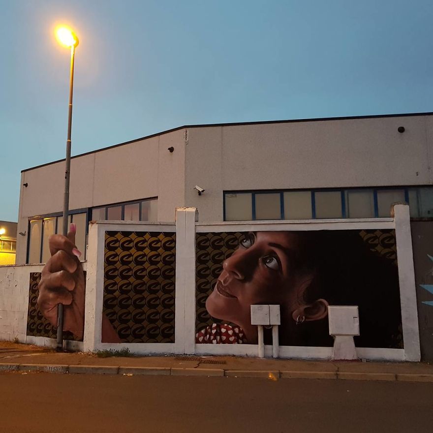 This Street Performer Beautifies The Walls And Empty Spaces Of His City With His Stunning 3D Art.