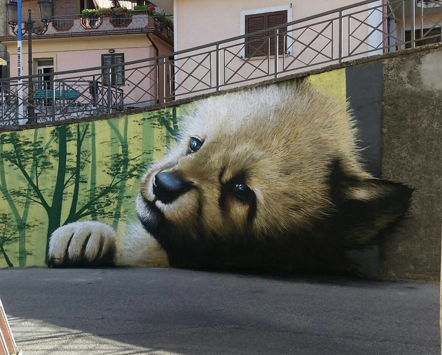 This Street Performer Beautifies The Walls And Empty Spaces Of His City With His Stunning 3D Art.