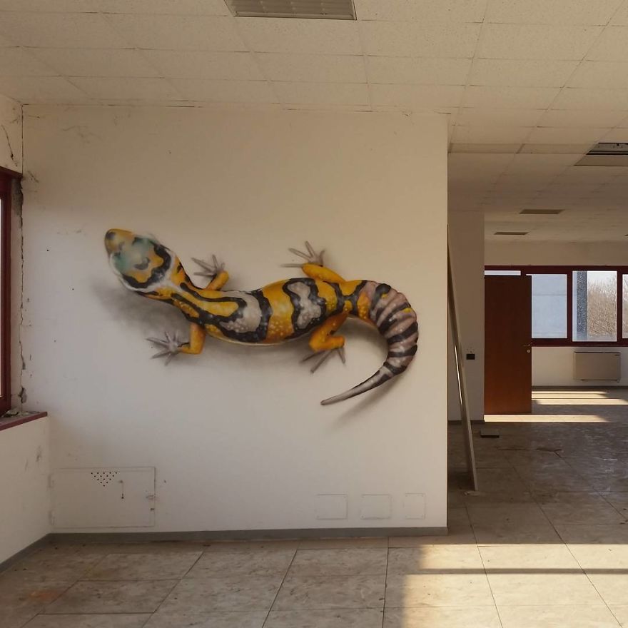 This Street Performer Beautifies The Walls And Empty Spaces Of His City With His Stunning 3D Art.