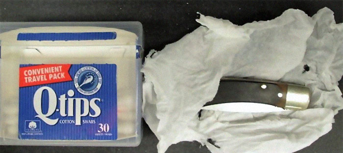 This Knife Was Discovered Recently Concealed Inside A Package Of Cotton Swabs