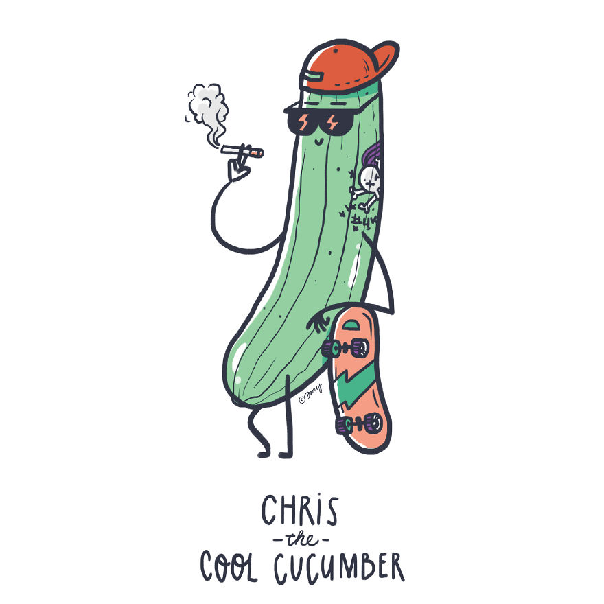 I Show Quirky Vegetable Personalities Through Alphabet Letters (25 Pics)