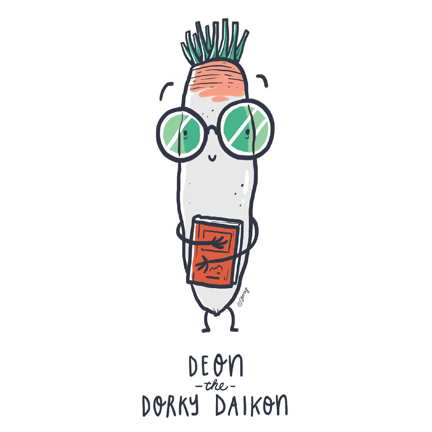 I Show Quirky Vegetable Personalities Through Alphabet Letters (25 Pics)