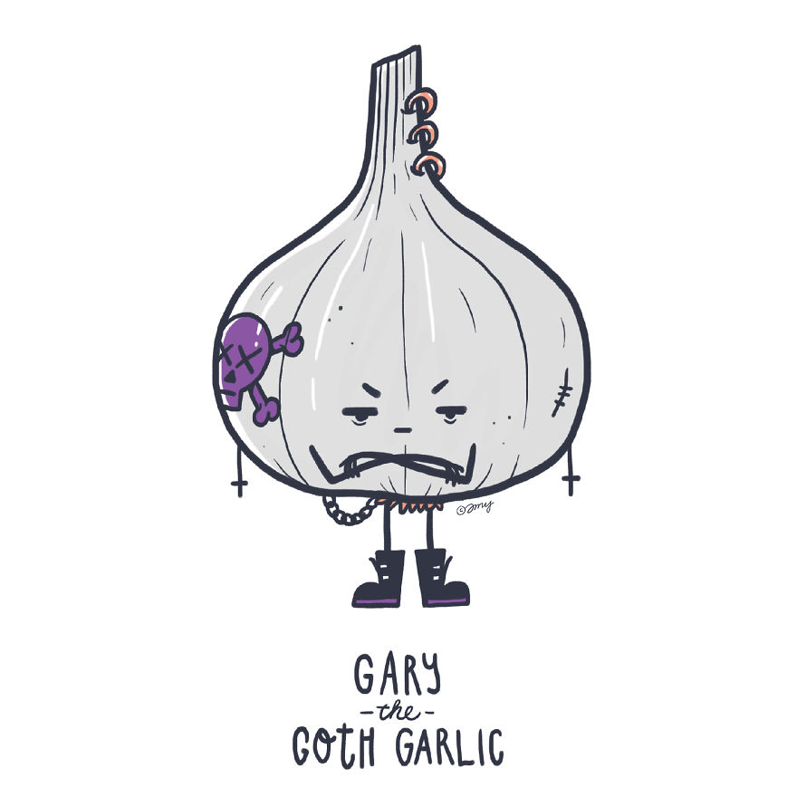 I Show Quirky Vegetable Personalities Through Alphabet Letters (25 Pics)