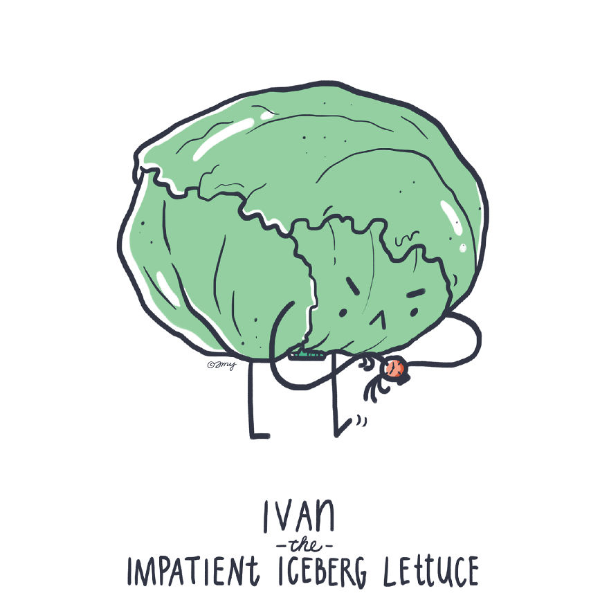 I Show Quirky Vegetable Personalities Through Alphabet Letters (25 Pics)