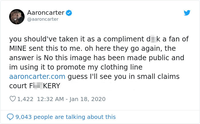 Artist Calls Out Aaron Carter For Ripping Off His Artwork To Promote Merch, And His Reply Is Even Worse Than The Stealing Artist Calls Out Aaron Carter For Ripping Off His Artwork To Promote Merch, And His Reply Is Even Worse Than The Stealing