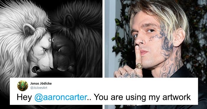 Artist Calls Out Aaron Carter For Ripping Off His Artwork To Promote Merch, And His Reply Is Even Worse Than The Stealing