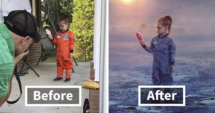 Artist Shares Before And After Images To Show How Photoshop Helps Him Create Surreal Photos